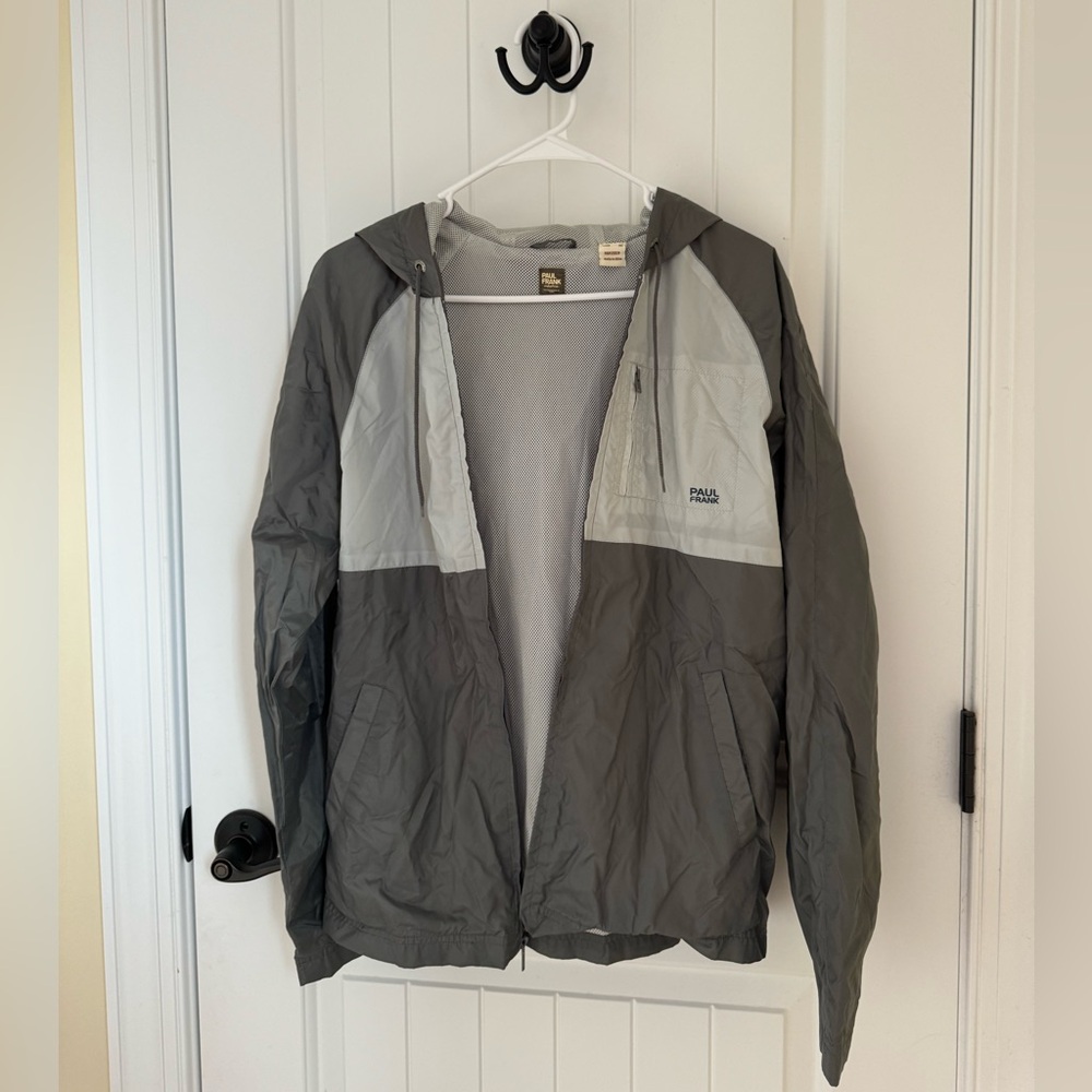gray paul frank raincoat